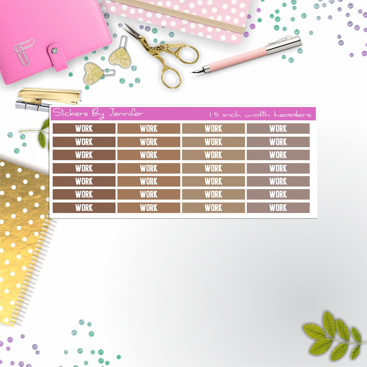 Work 099 Planner Headers, Planner Stickers, Journal Stickers, Functional Planner Stickers, Stationary Stickers