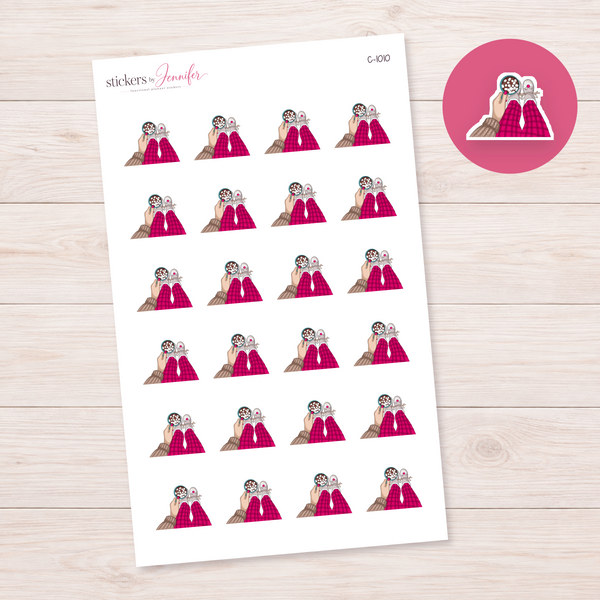 Hot Cocoa & Christmas Pajamas Planner Stickers | C-1010