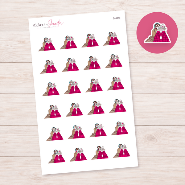 Plaid Pajamas Cocoa Break Planner Stickers | C-1012