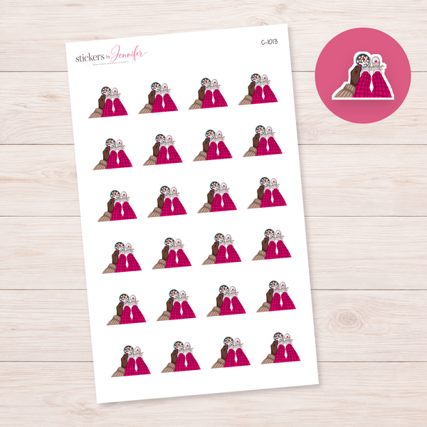 Plaid Pajamas and Cocoa Planner Stickers | C-1013