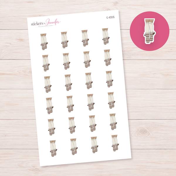 Cozy Patterned Leg Warmers Planner Stickers | C-1025