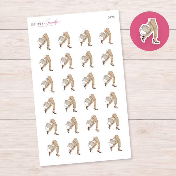 Neutral Outfit and Handbag Planner Stickers | C-1081
