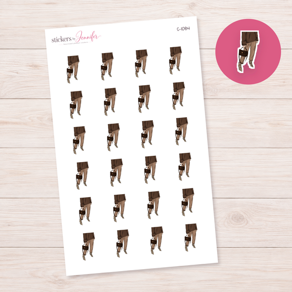 Brown Outfit and Handbag Planner Stickers | C-1084