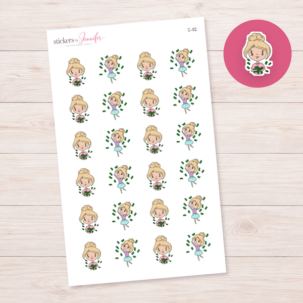 Payday Celebration Character Planner Stickers — light-skin blonde | C-112