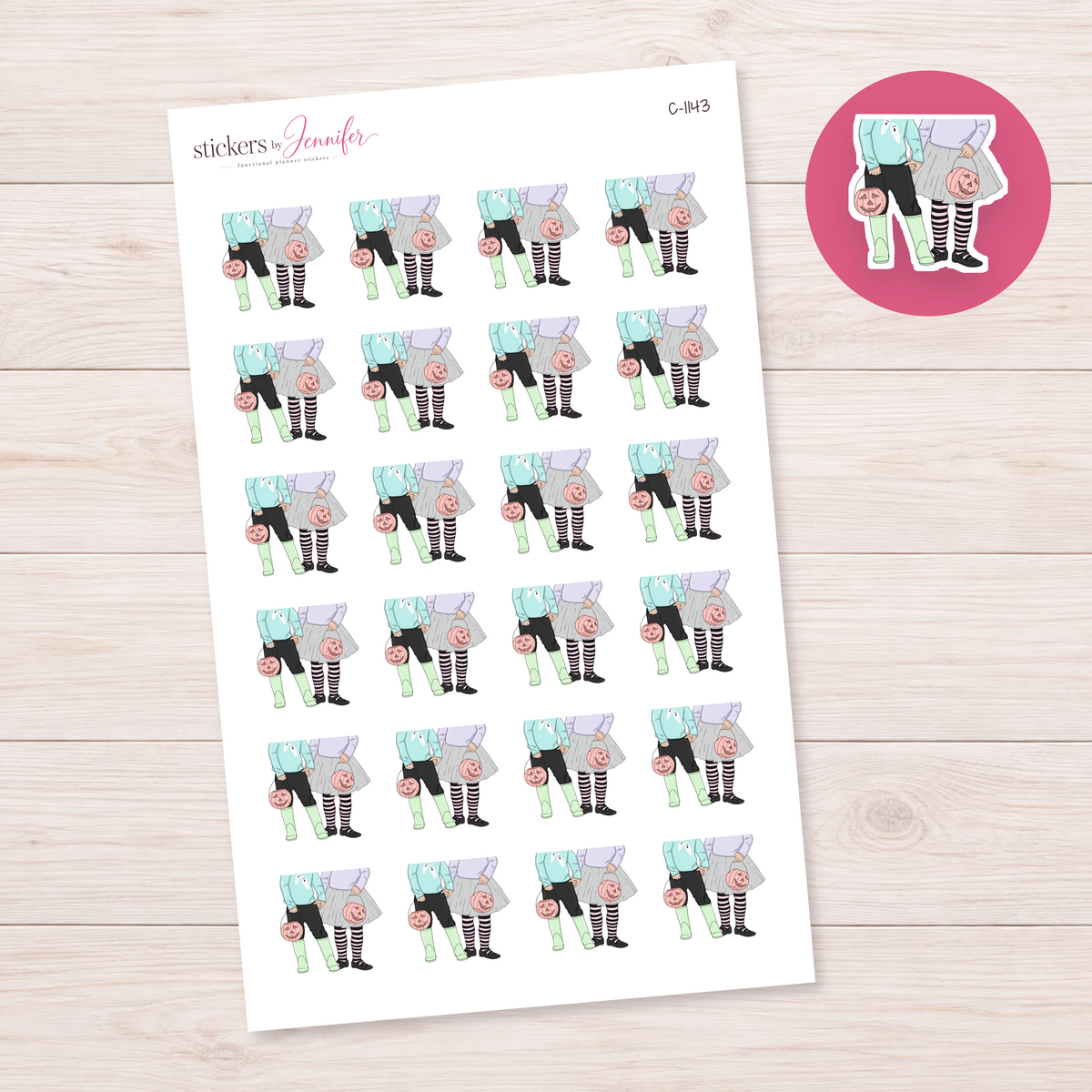 Pastel Halloween Outfits Planner Stickers | C-1143