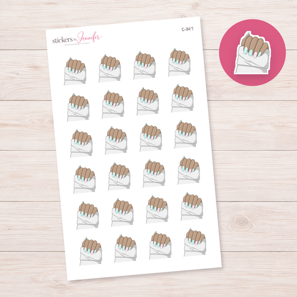Pastel Mint Nails Planner Stickers | C-1147
