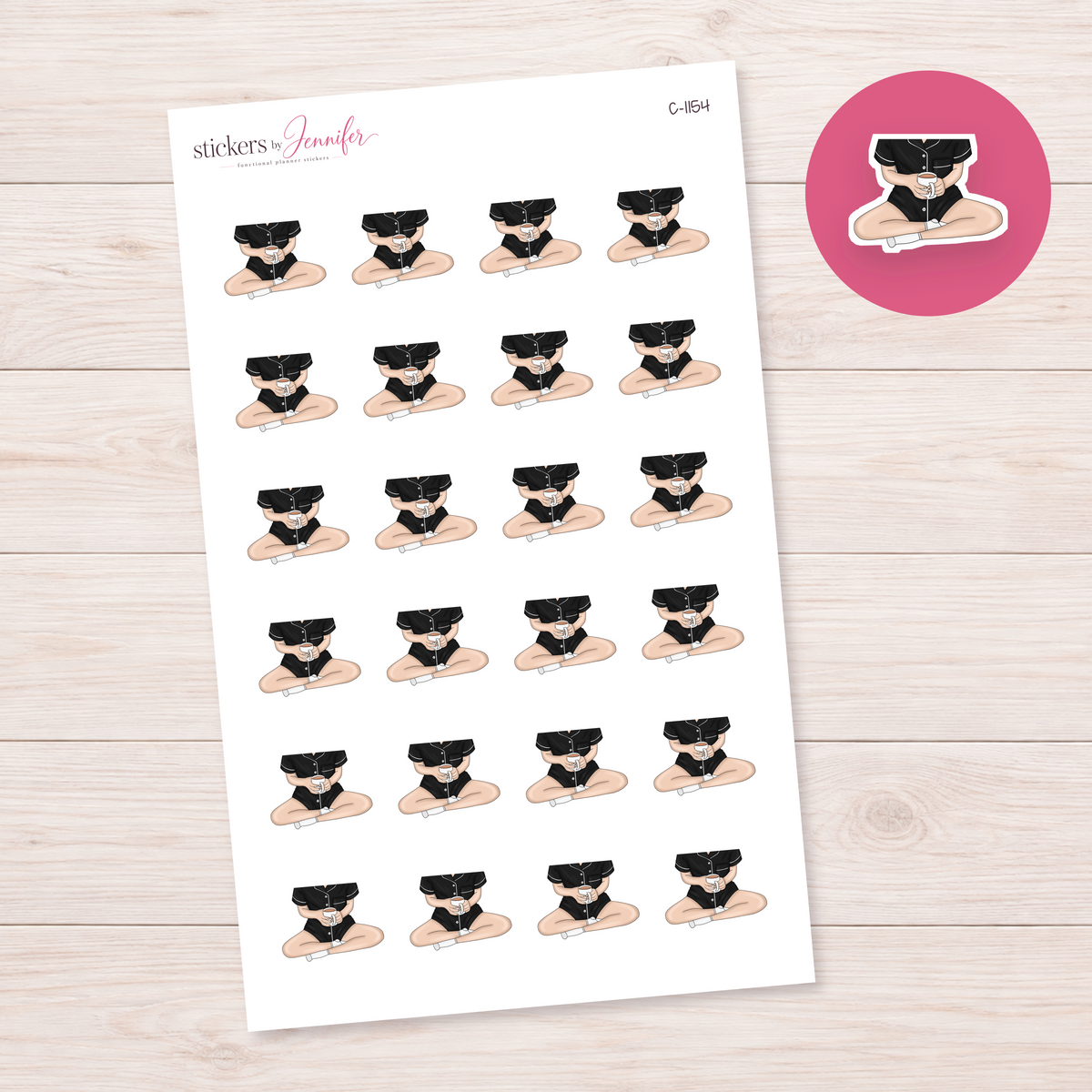 Relaxing Girl Planner Stickers | C-1154