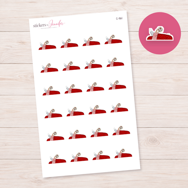 Cocoa on a Red Sofa Planner Stickers | C-1161