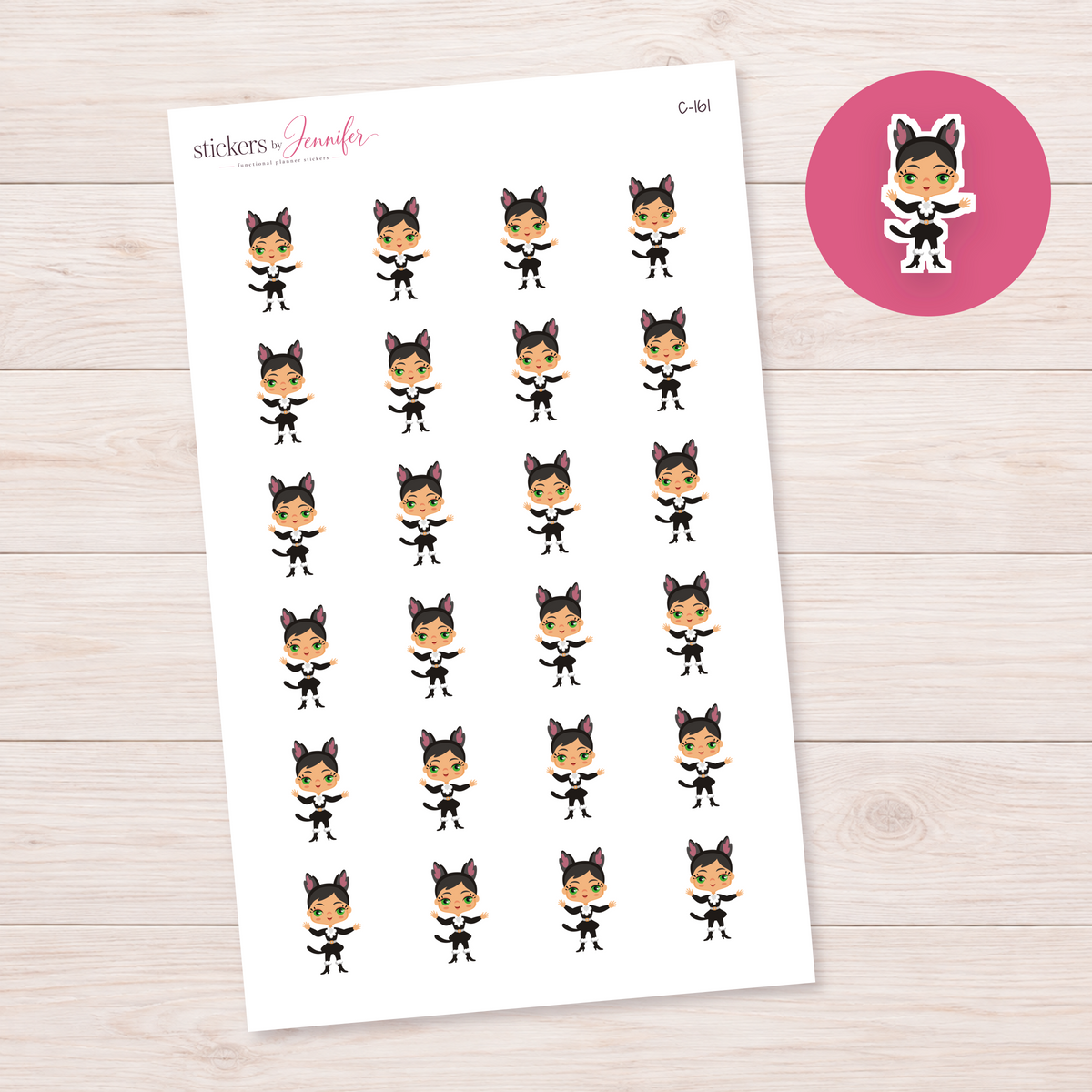 Cat Costume Child Planner Stickers | C-161