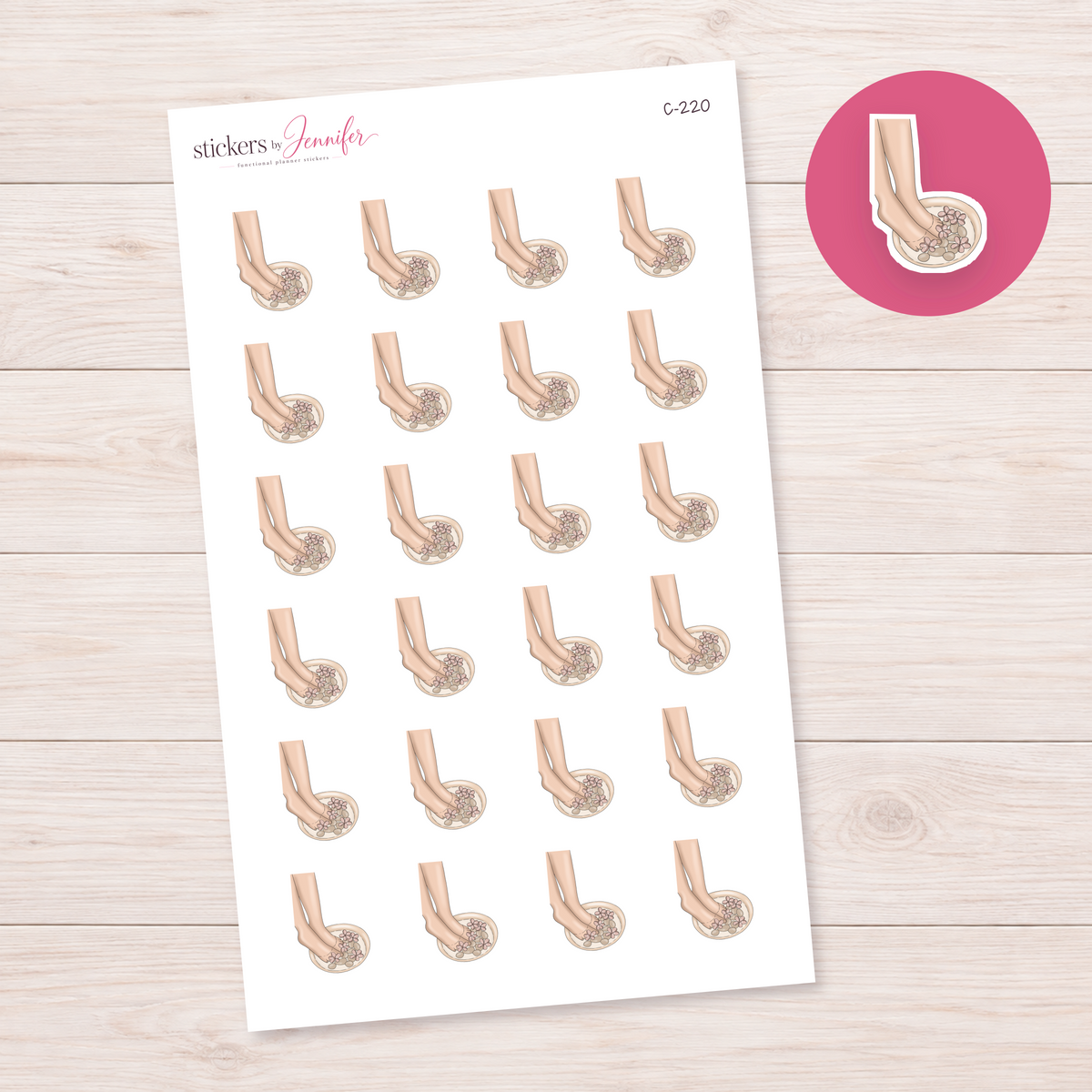 Foot Soak Planner Stickers | C-220