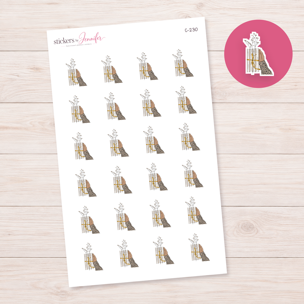 Flower Bundle in Hand Planner Stickers | C-230