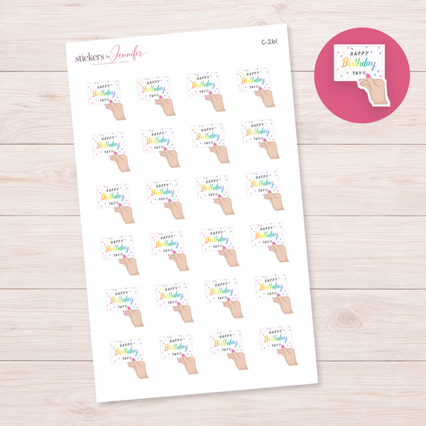 Happy Birthday Card Planner Stickers | C-261