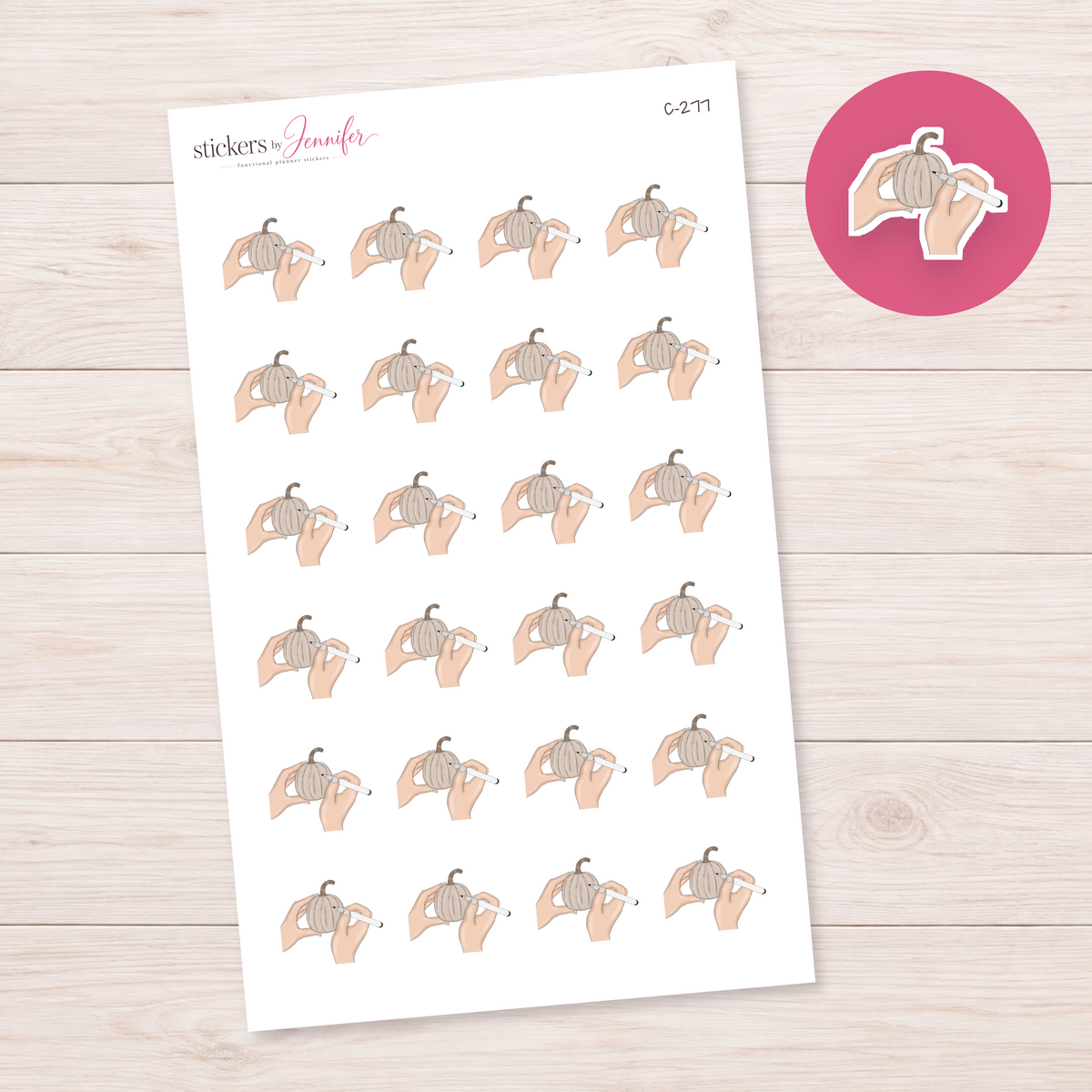 Painting a Pale Pumpkin Planner Stickers | C-277