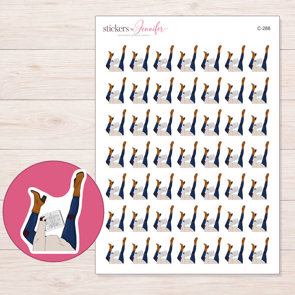 C-288 planner sticker sheet with enlarged sticker detail