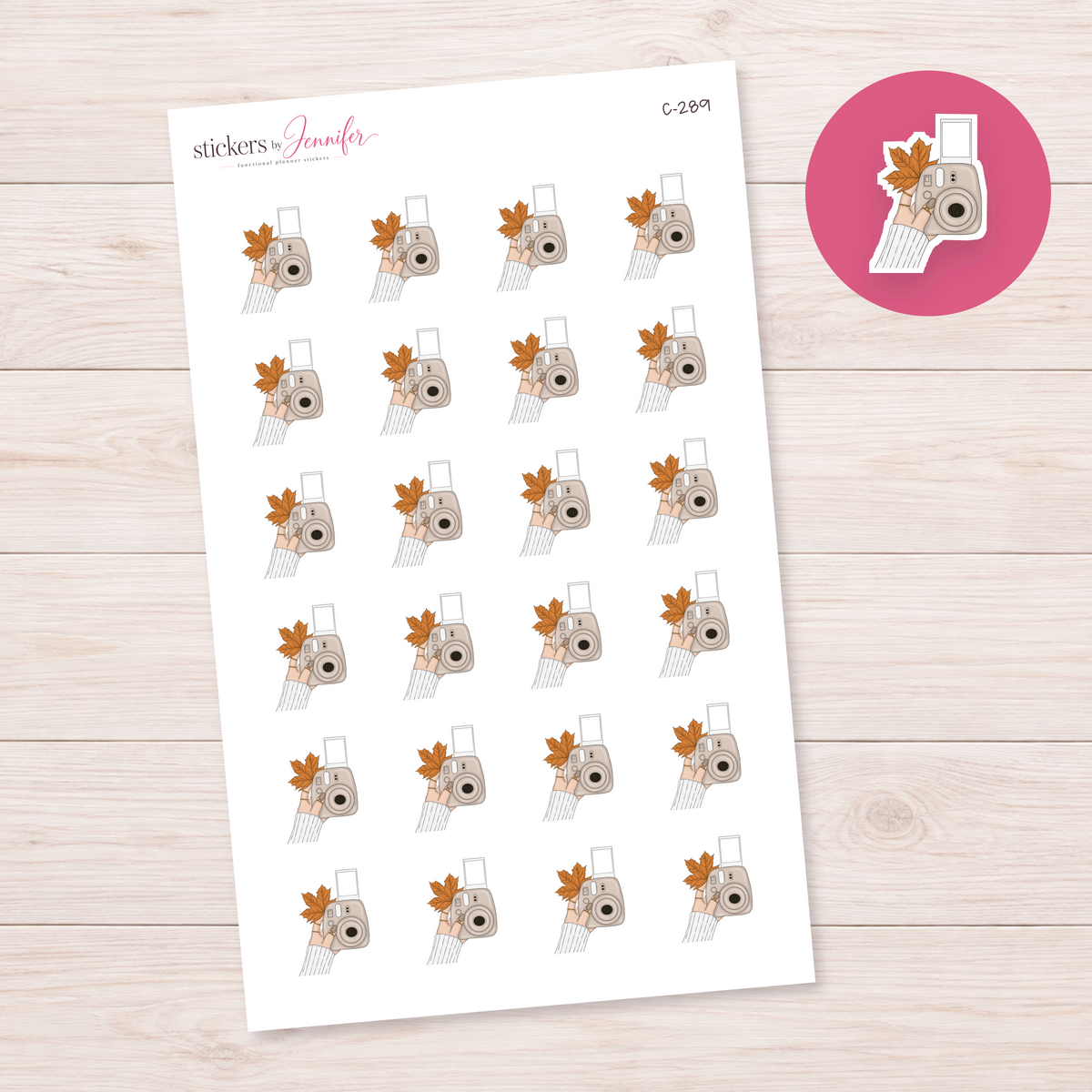 Autumn Instant Camera Planner Stickers | C-289