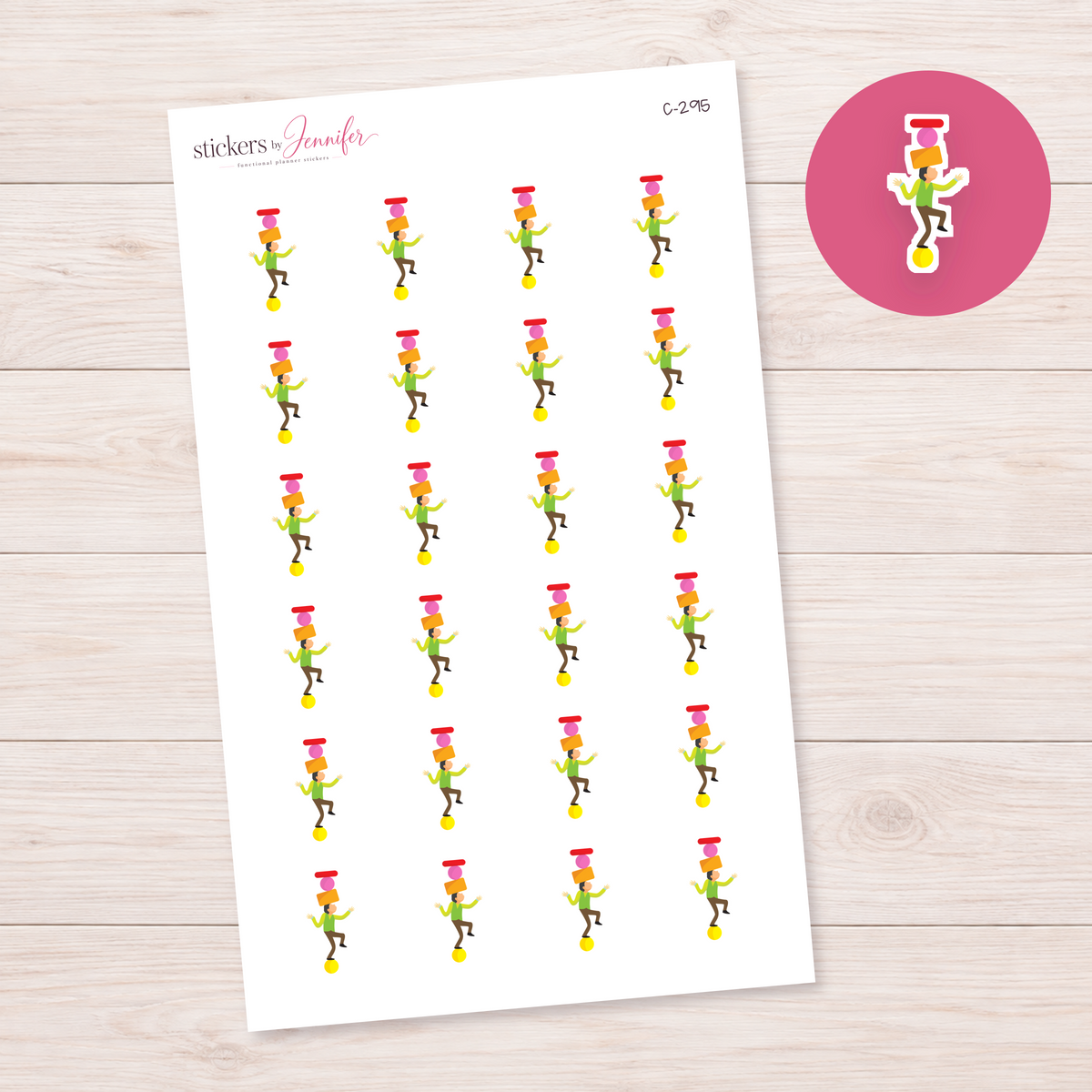 Carnival Acrobat Planner Stickers | C-295