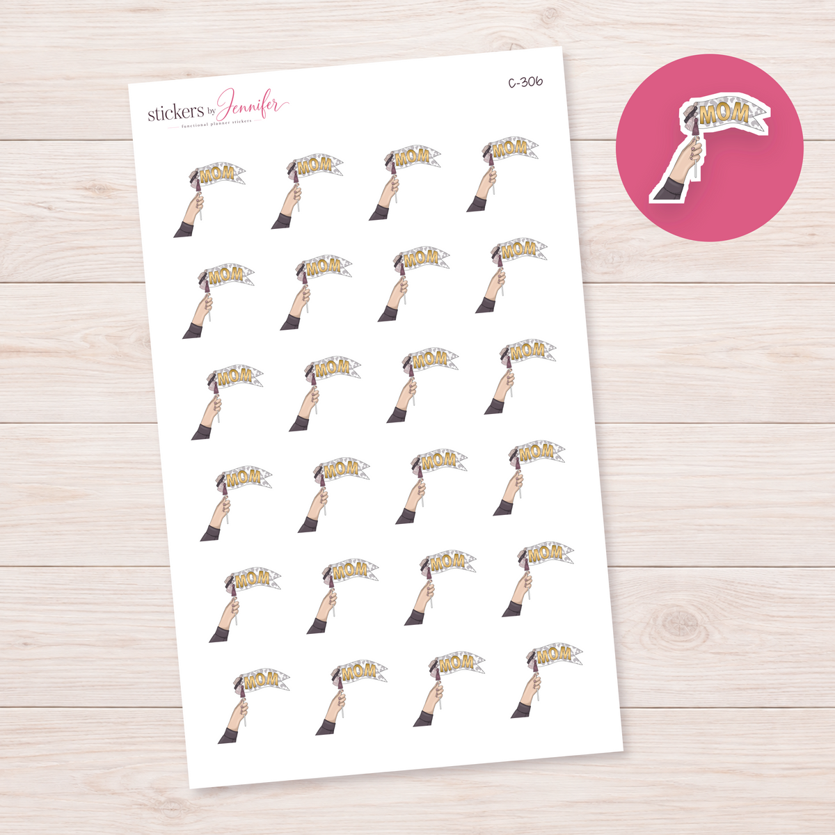 Mom Pennant Planner Stickers | C-306