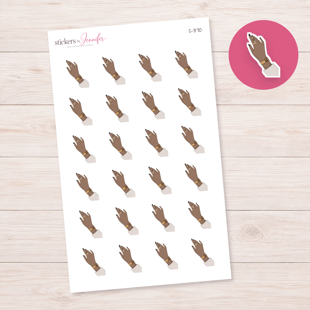 Neutral Sleeve Wristwatch Planner Stickers | C-370