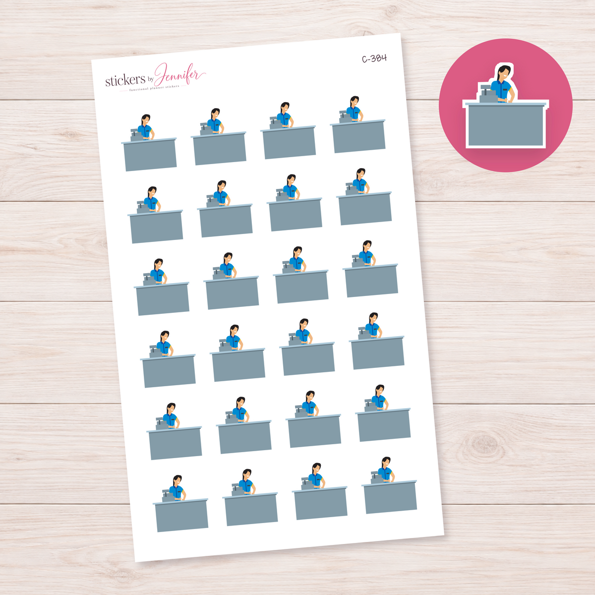 Cashier Planner Stickers | C-384