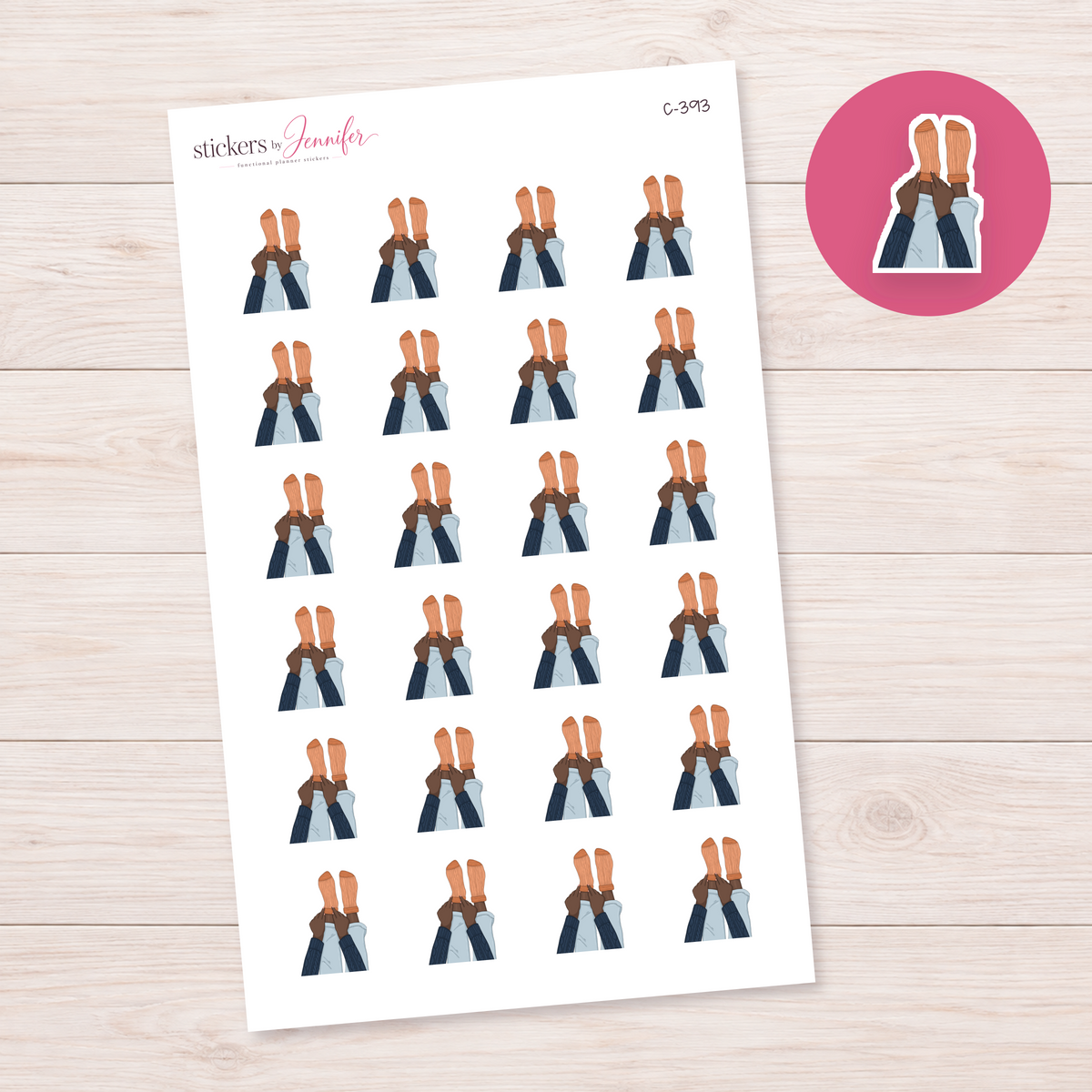 Orange Socks Relaxing Planner Stickers | C-393