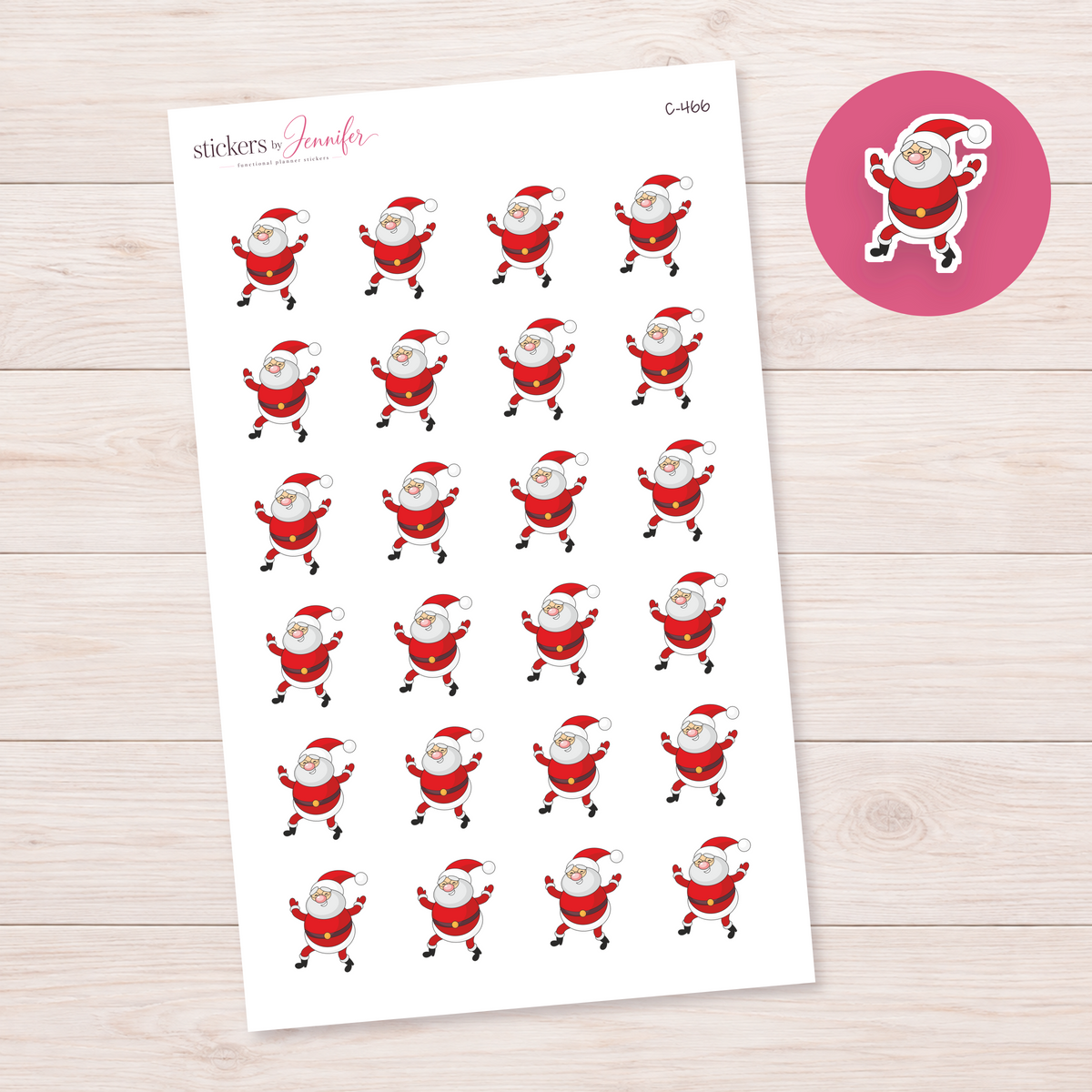 Santa Character Planner Stickers | C-466