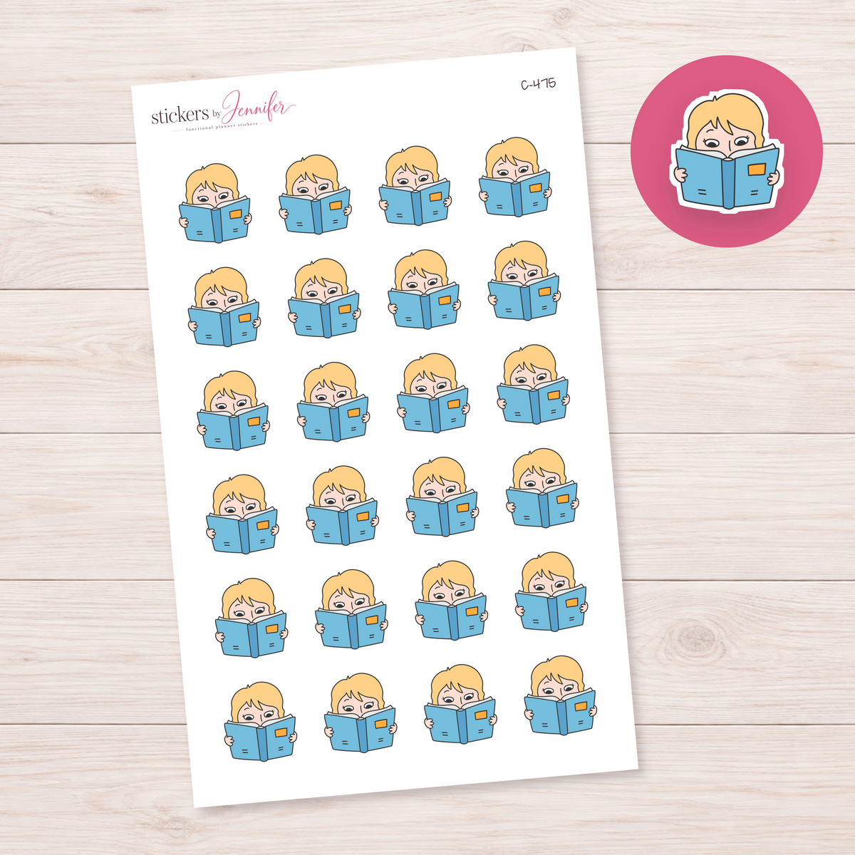 Blue Book Reader Planner Stickers | C-475