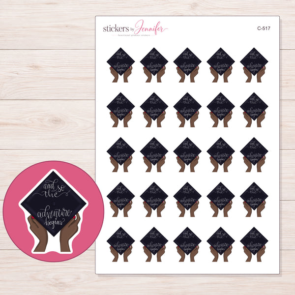 C-517 planner sticker sheet with enlarged sticker detail