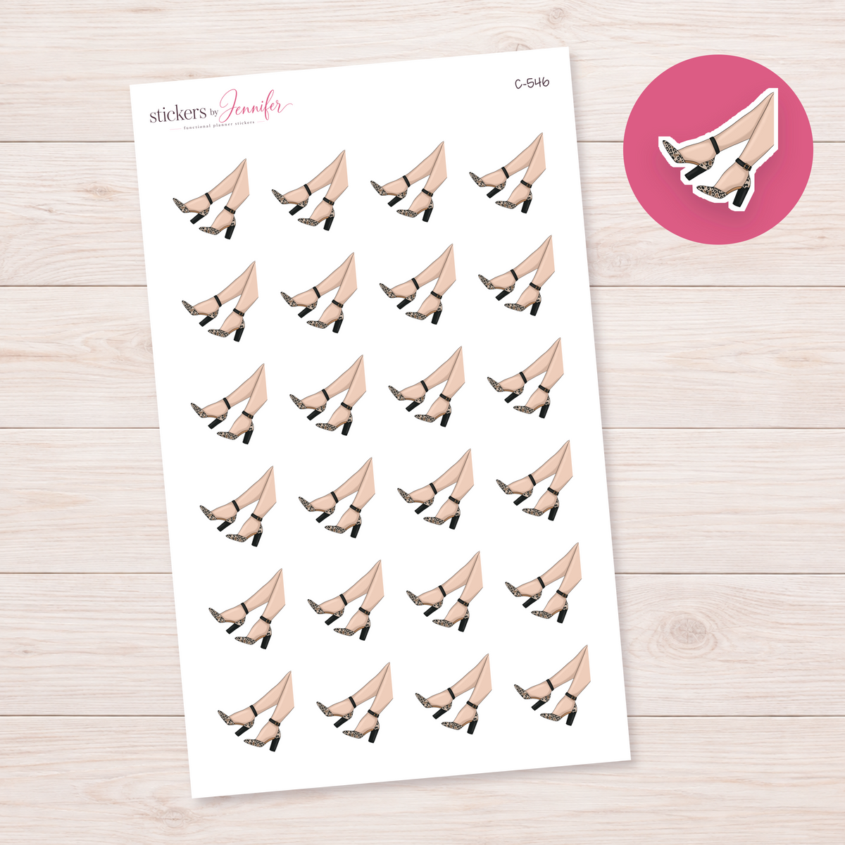Leopard Heels Planner Stickers | C-546