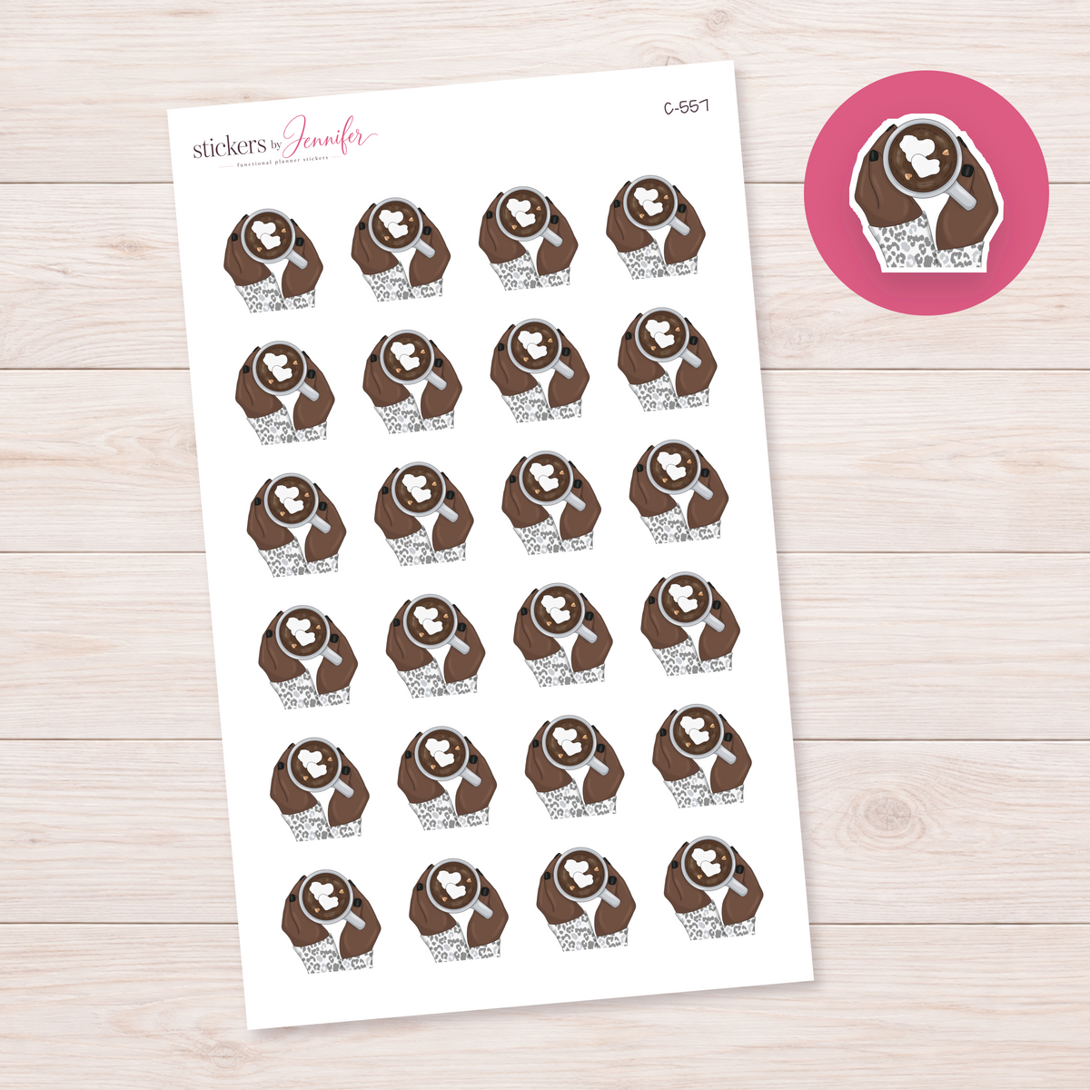 Cocoa Mug in Both Hands Planner Stickers | C-557