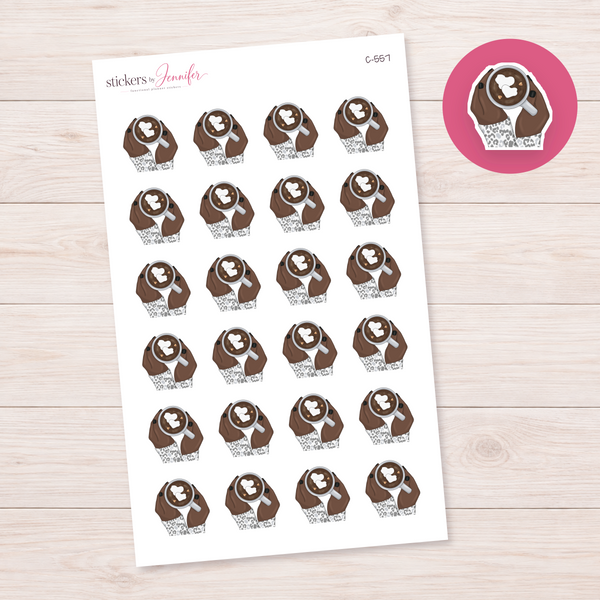 Cocoa Mug in Both Hands Planner Stickers | C-557