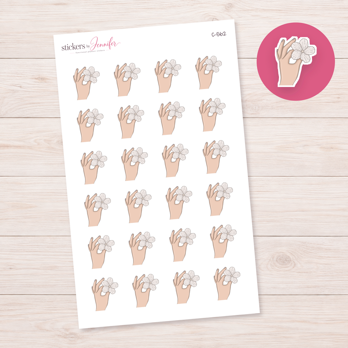Flower in Hand Planner Stickers | C-562