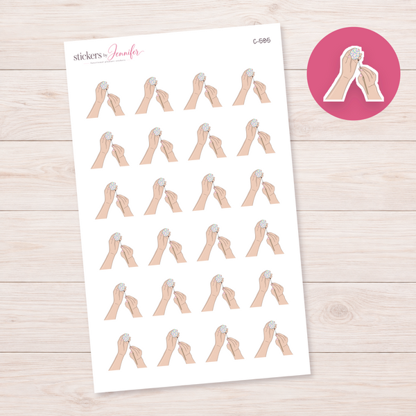 Pastel Easter Egg in Hands Planner Stickers | C-585