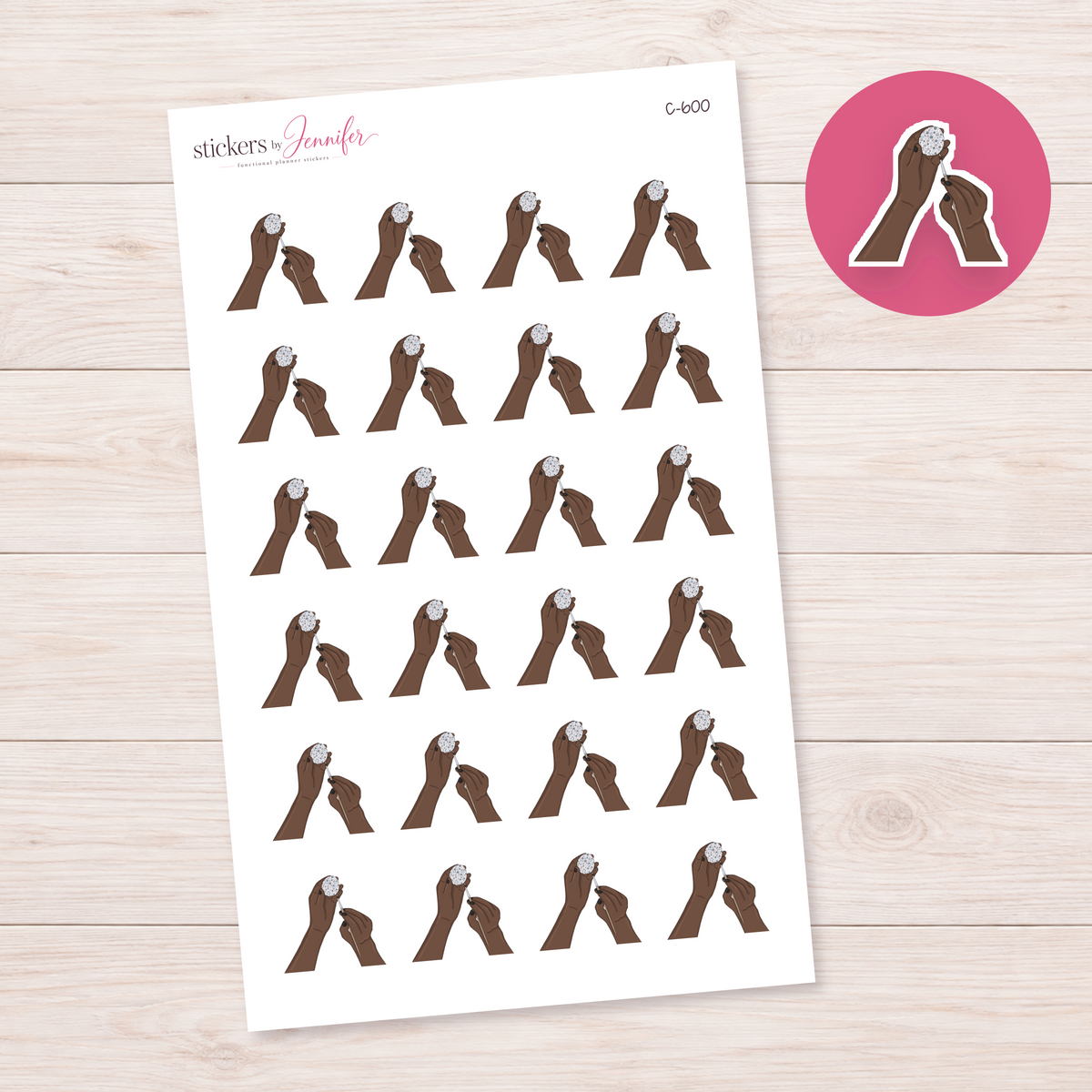 Painting a Neutral Easter Egg — Brown Skin Planner Stickers | C-600