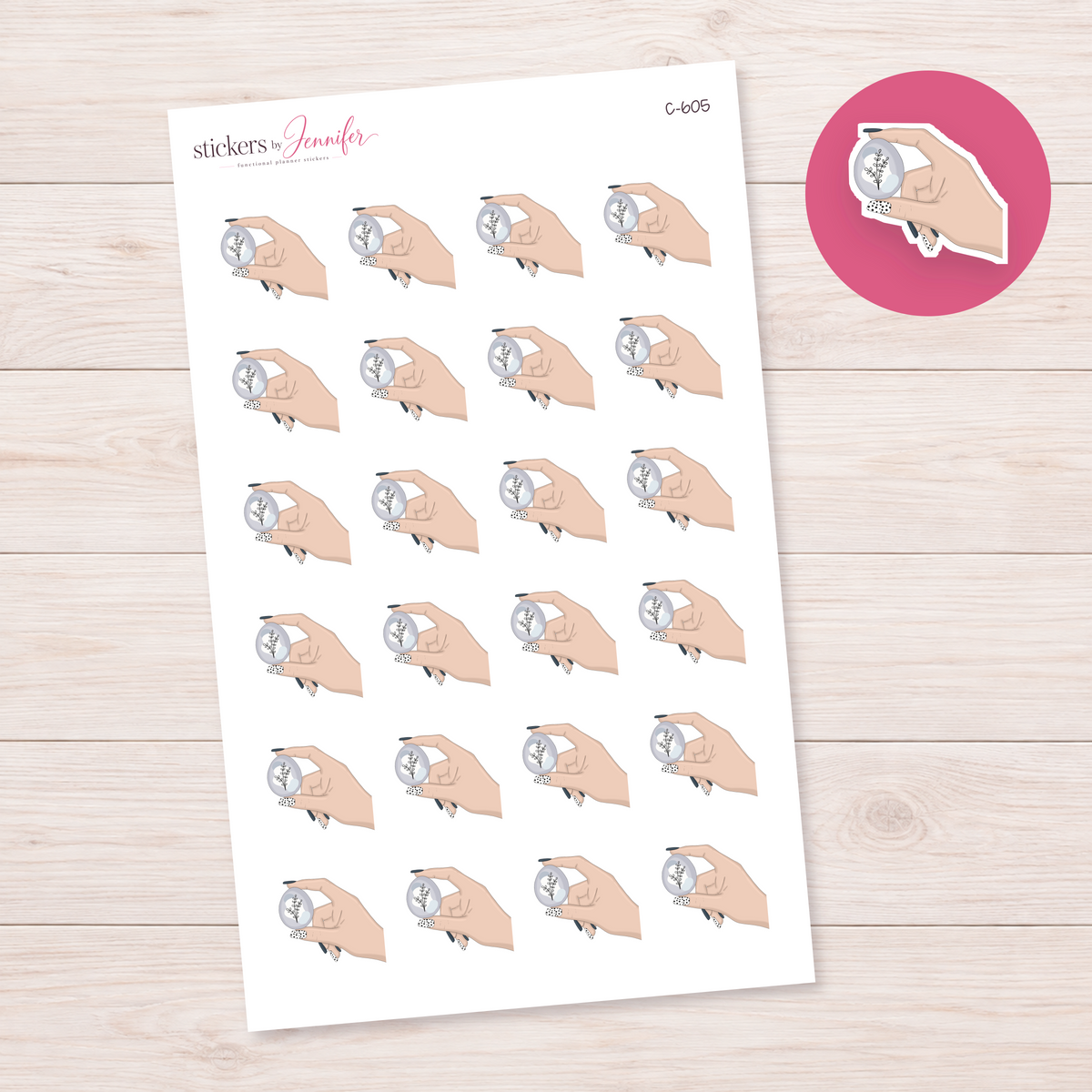 Lavender Botanical Easter Egg — Light Skin Planner Stickers | C-605