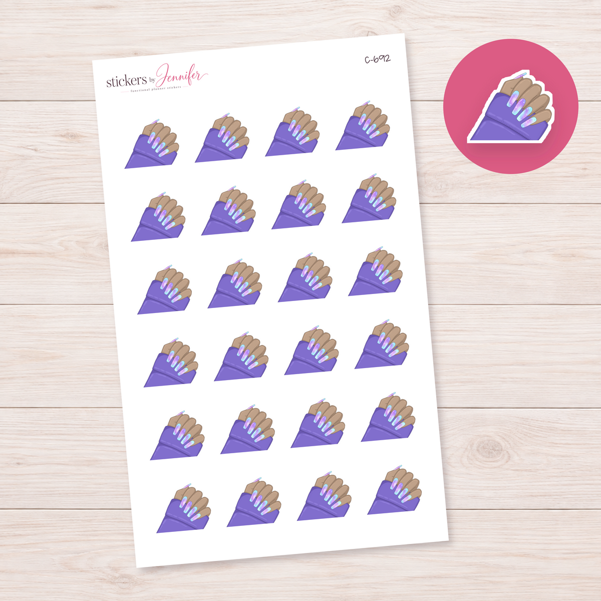 Iridescent Manicure Planner Stickers | C-692