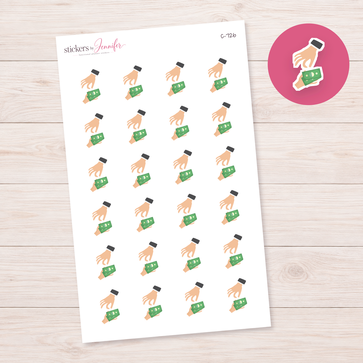 Giving Cash Planner Stickers | C-726