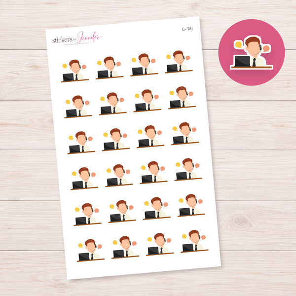 Customer Service Agent Planner Stickers | C-741