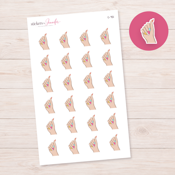 Pastel Rainbow Manicure Planner Stickers | C-751