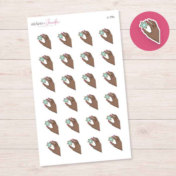 Snowflake Cookie in Hand Planner Stickers | C-794