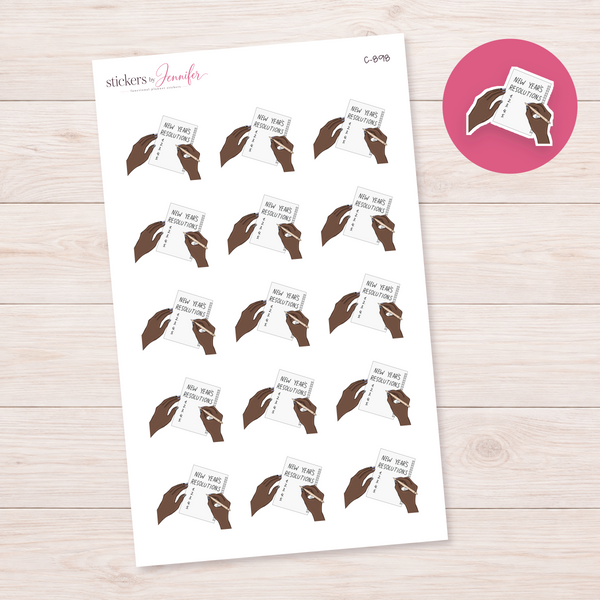 Writing New Year Resolutions Planner Stickers | C-898
