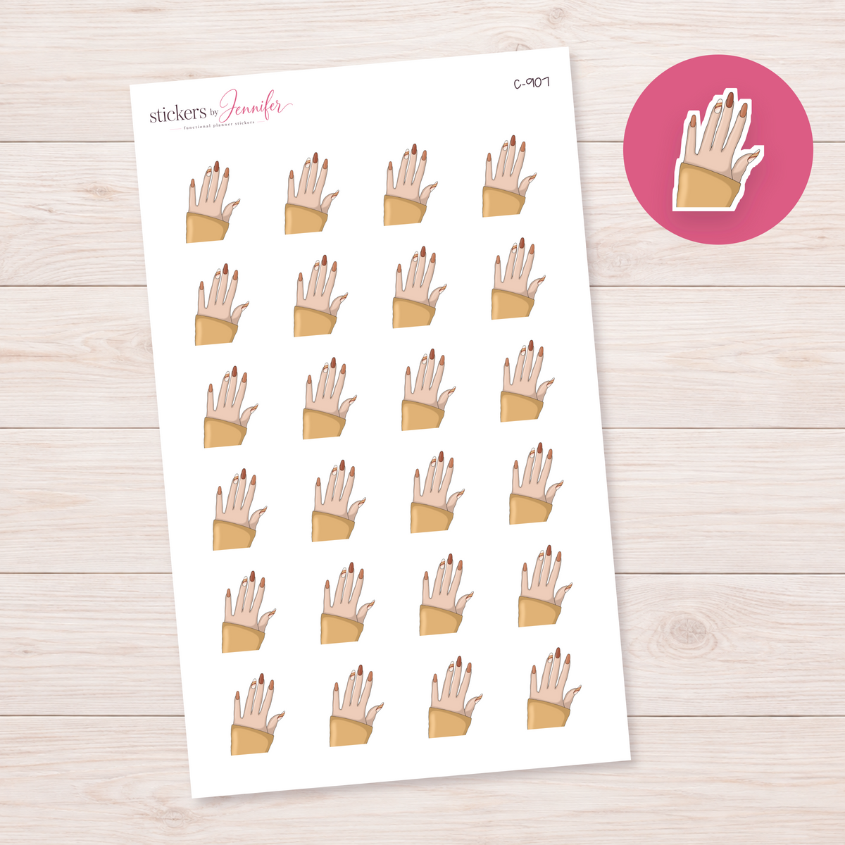 Neutral Manicure Planner Stickers | C-907