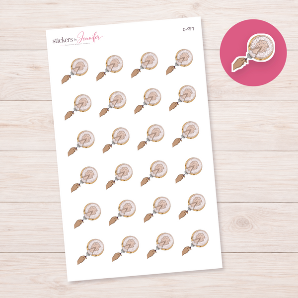 Cutting a Pie — Tan Skin Planner Stickers | C-917