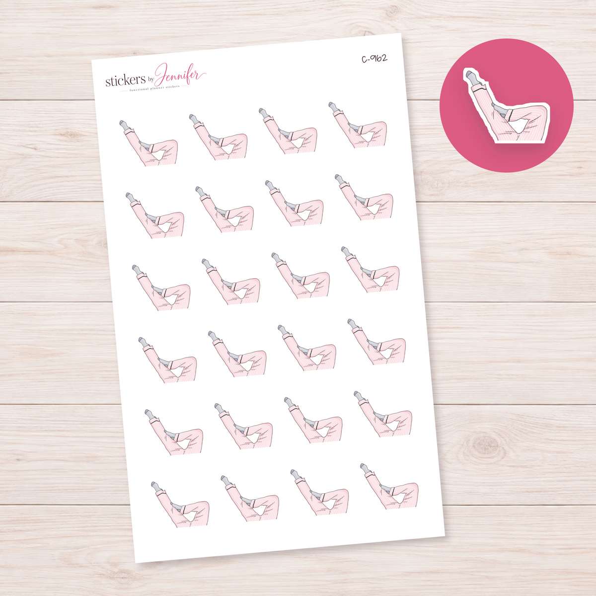 Pink Pajamas Relaxing Planner Stickers | C-962