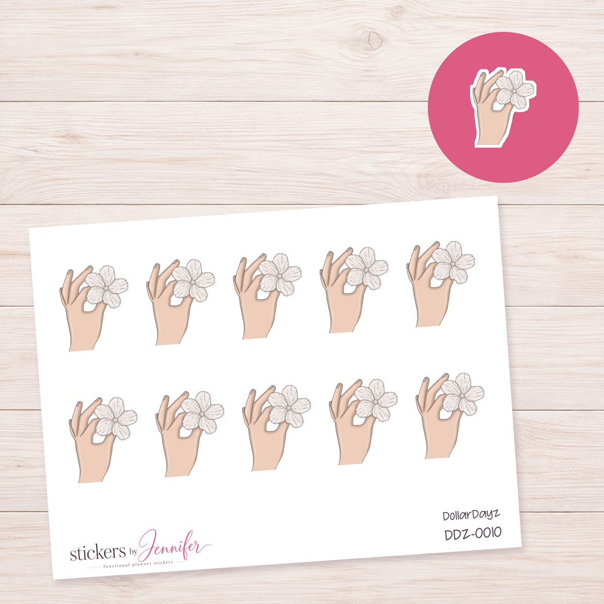Flower in Hand Planner Stickers | Dollar Dayz | DDZ-0010