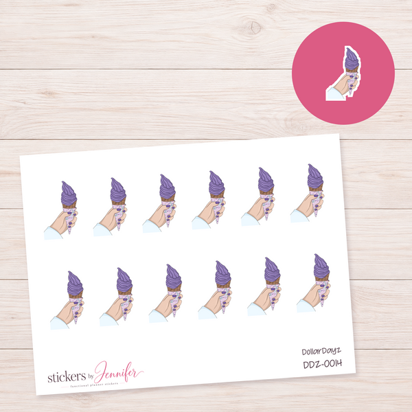 Purple Ice Cream Planner Stickers | Dollar Dayz | DDZ-0014