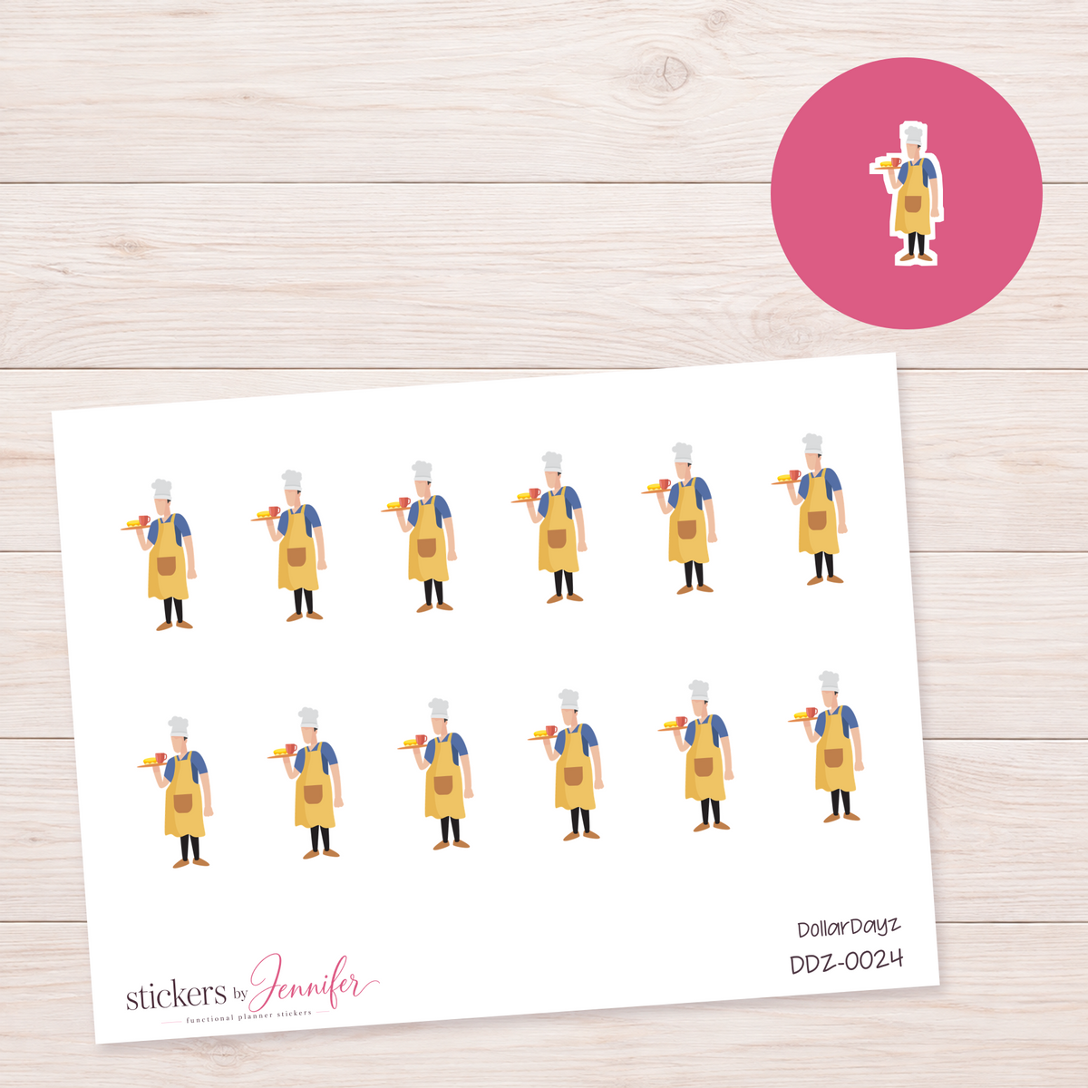 Baker Character Planner Stickers | DDZ-0024