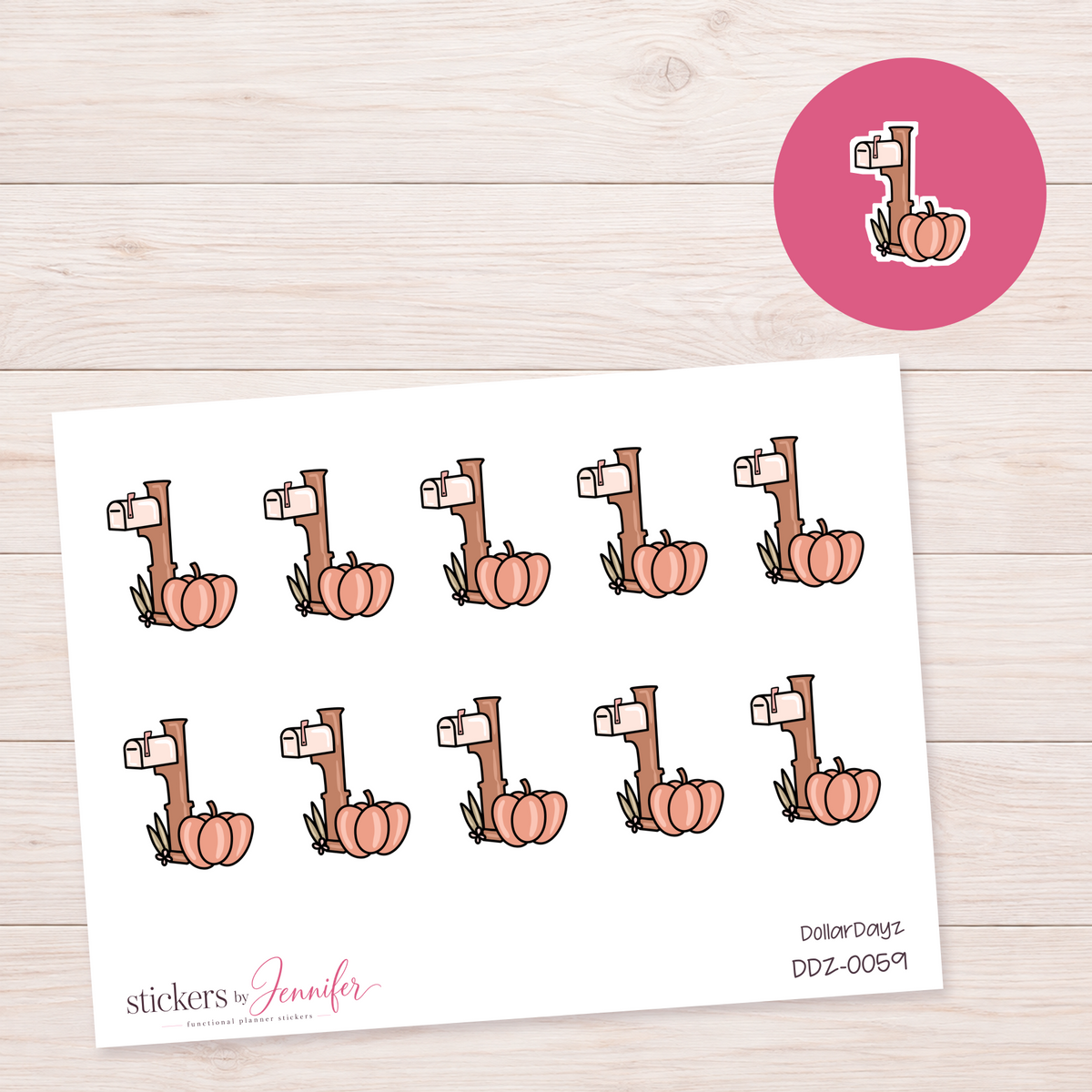 Autumn Happy Mailbox Planner Stickers | DDZ-0059