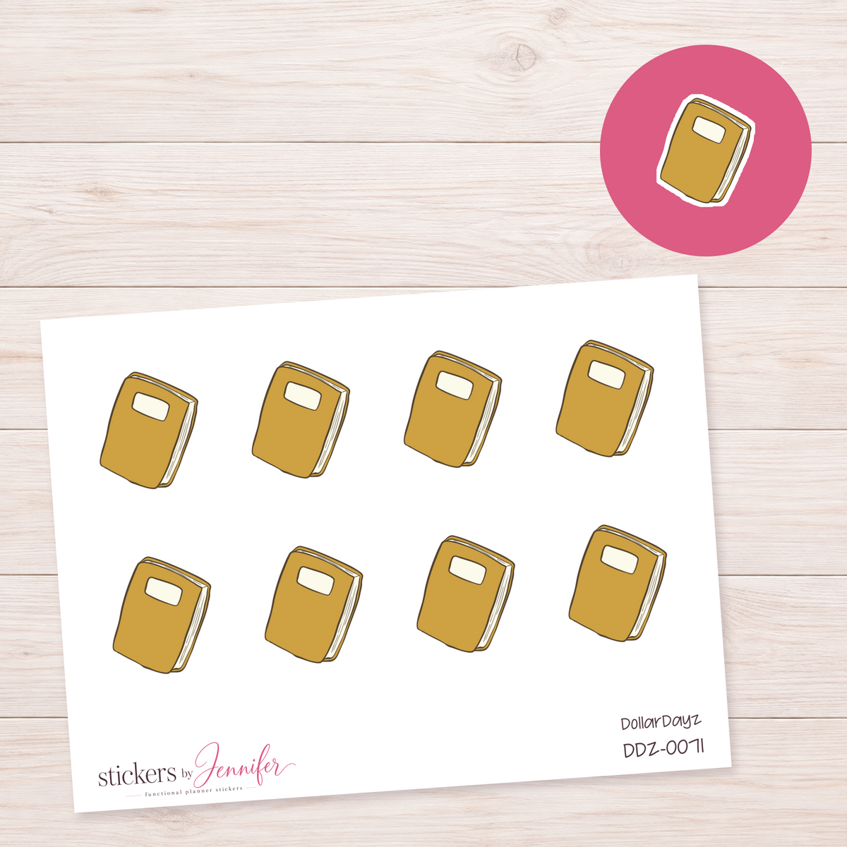 Mustard Notebook Planner Stickers | DDZ-0071