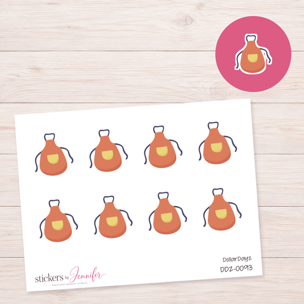 Orange Apron Planner Stickers | DDZ-0093