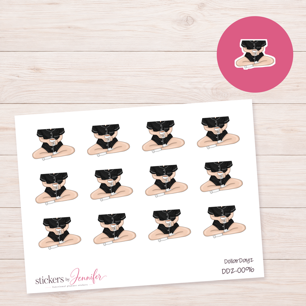 Relaxing Girl Planner Stickers | DDZ-0096